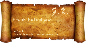 Frank Kolombusz névjegykártya